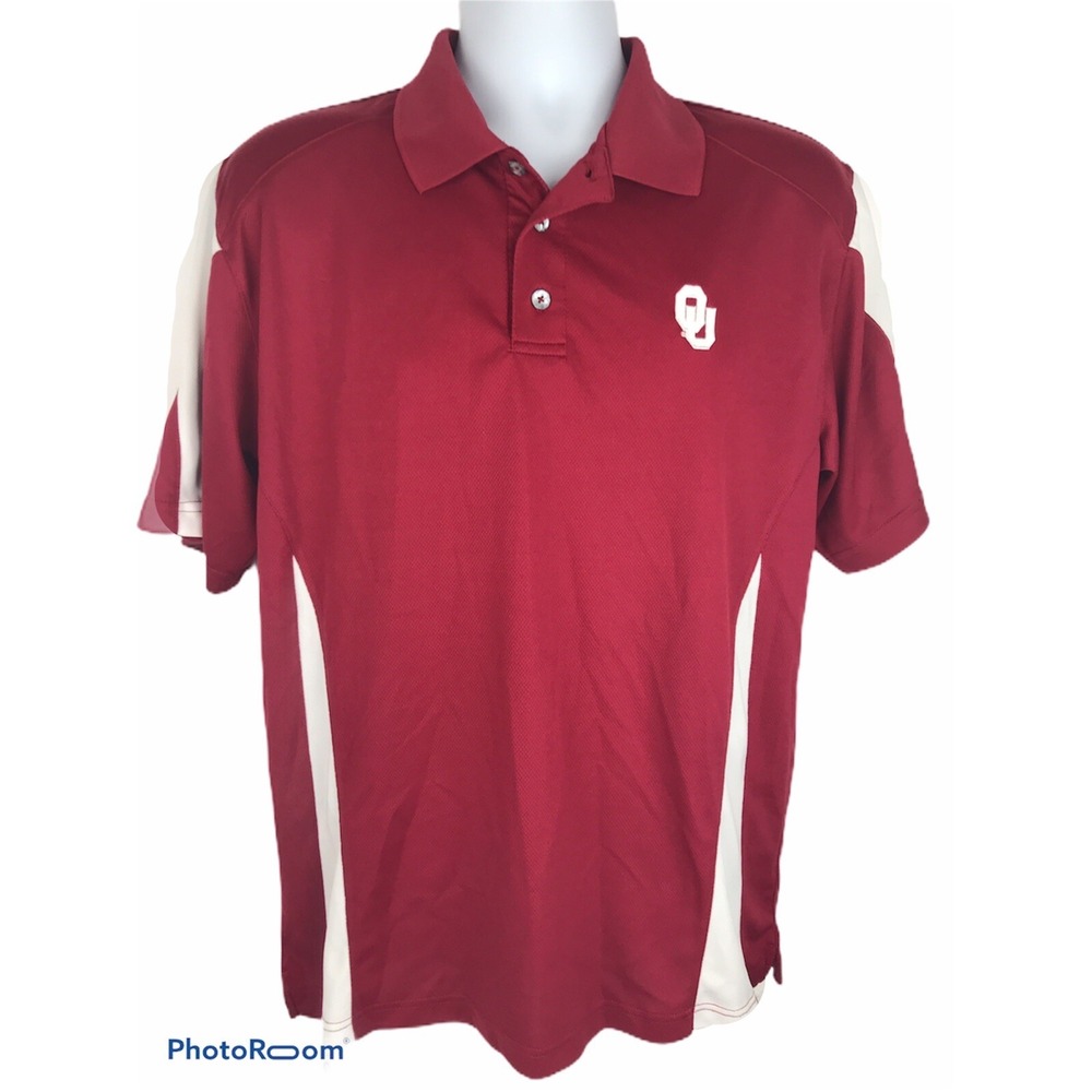Pro Edge Mens Medium Oklahoma University Red‎ Polo Shirt